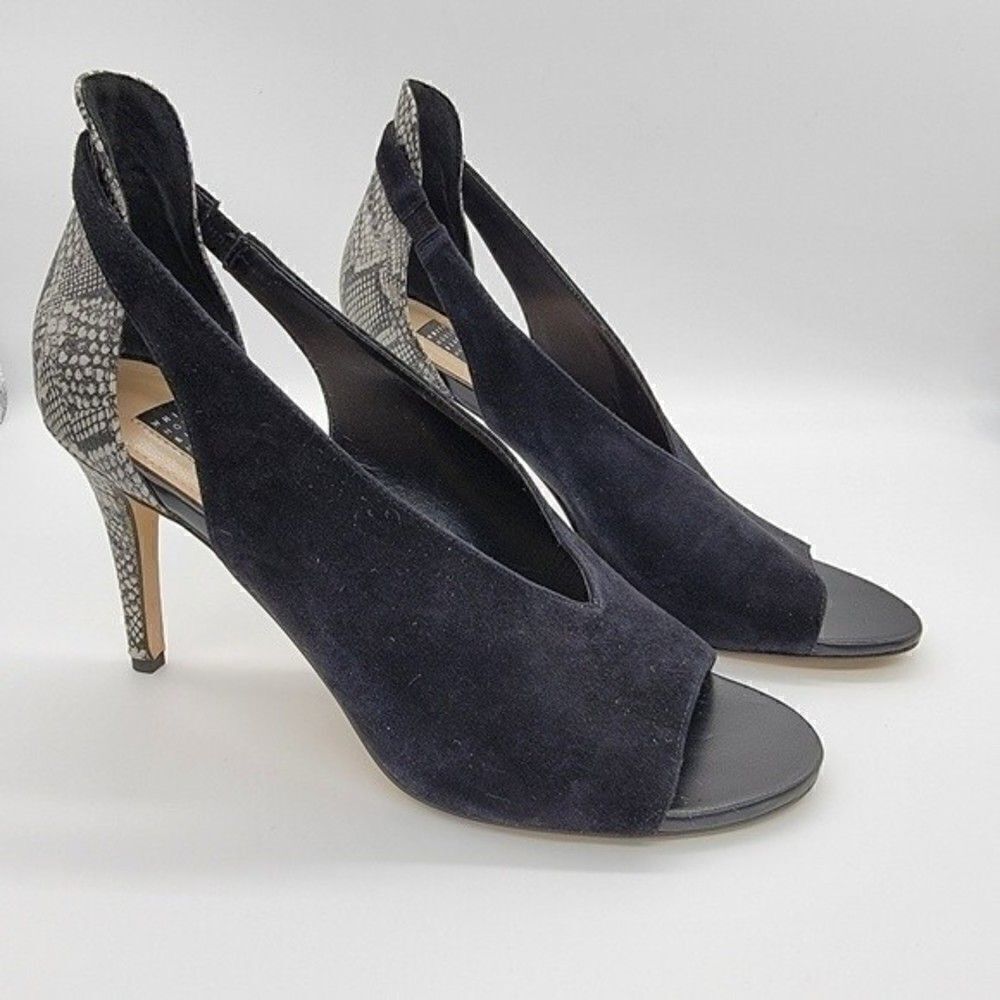 White House Black Market SUEDE & SNAKE-EMBOSSED PUMPS